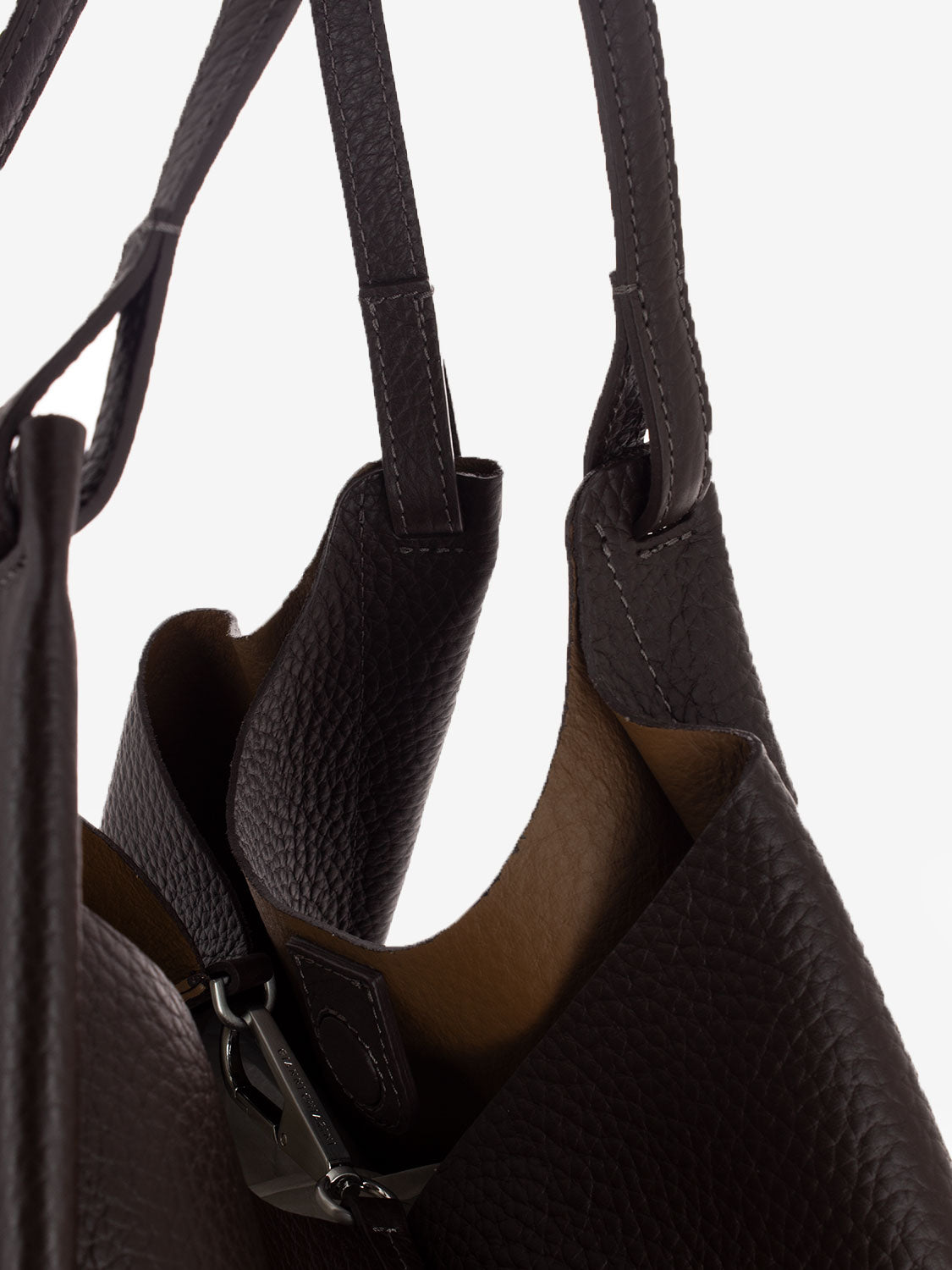 Borsa Dua large in pelle espresso / castoro