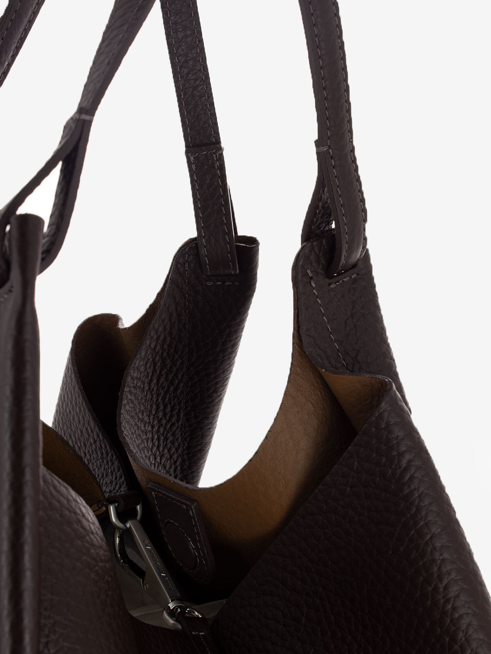 Borsa Dua large in pelle espresso / castoro