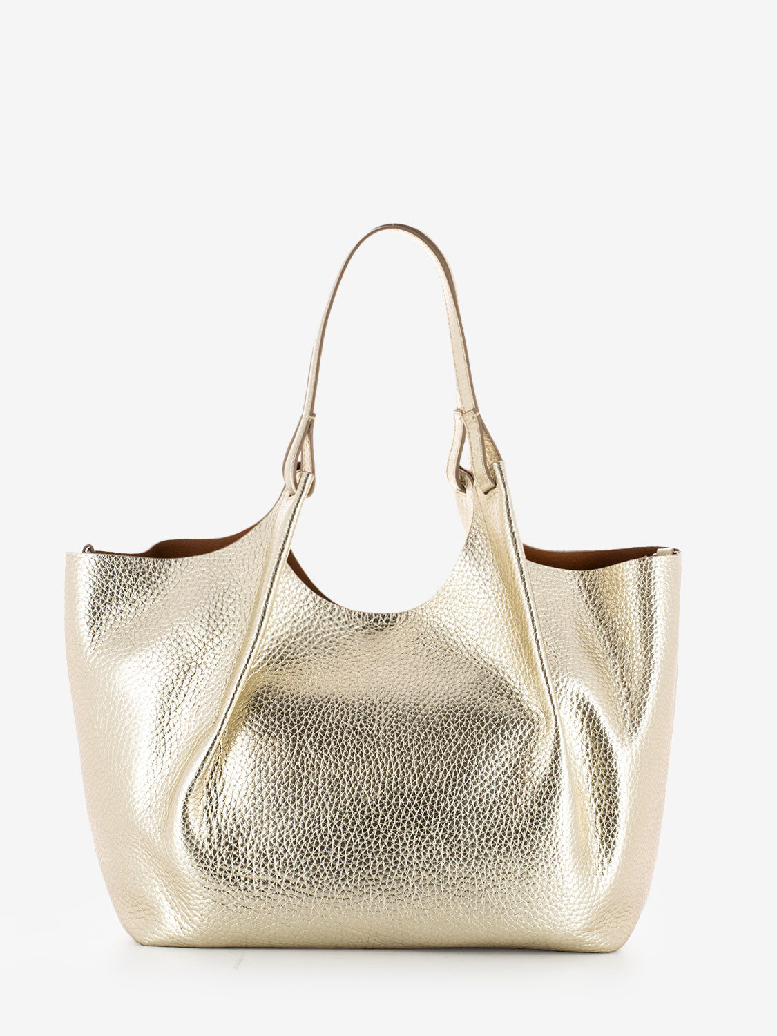 Dua large leather bag gold / caramel