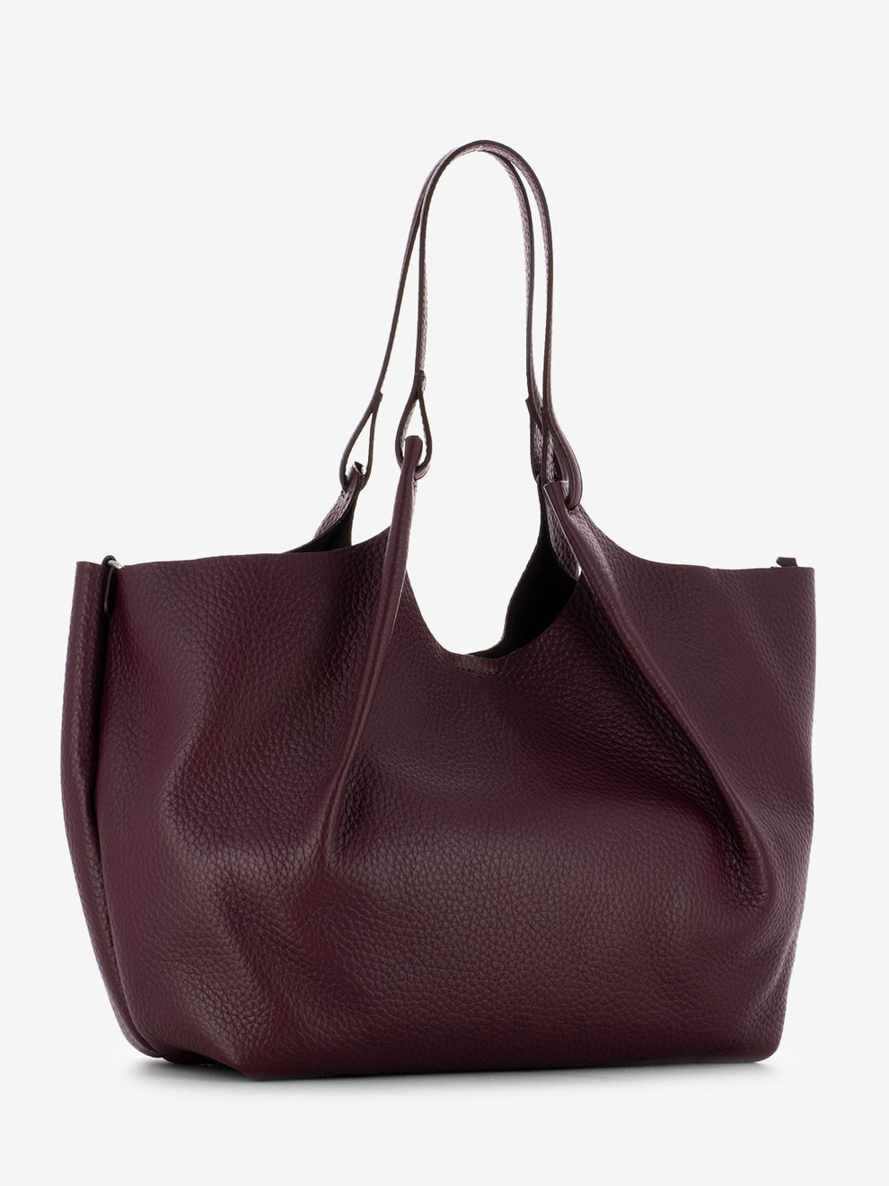 Borsa Dua large in pelle wine berry / testa di moro