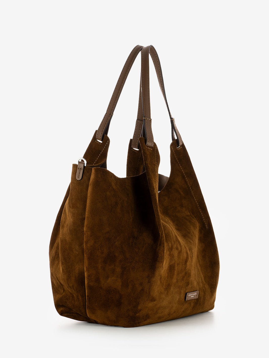 Borsa Dua large in suede cognac