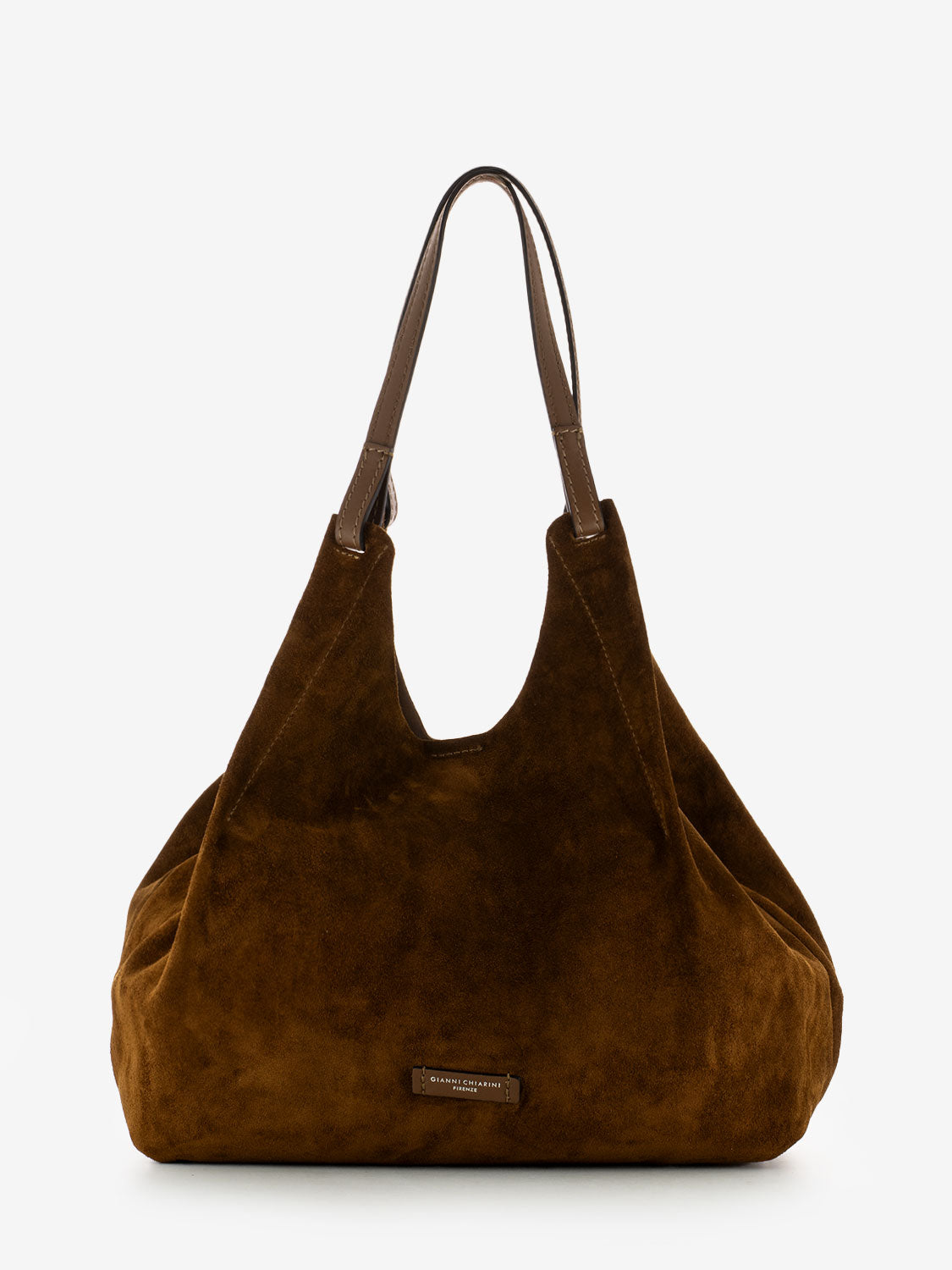 Borsa Dua large in suede cognac