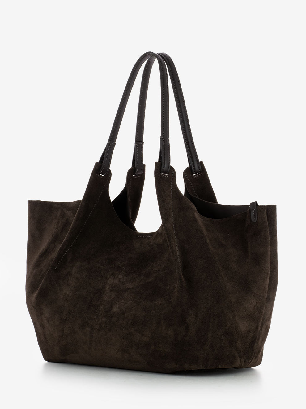 Borsa Dua large in suede moka