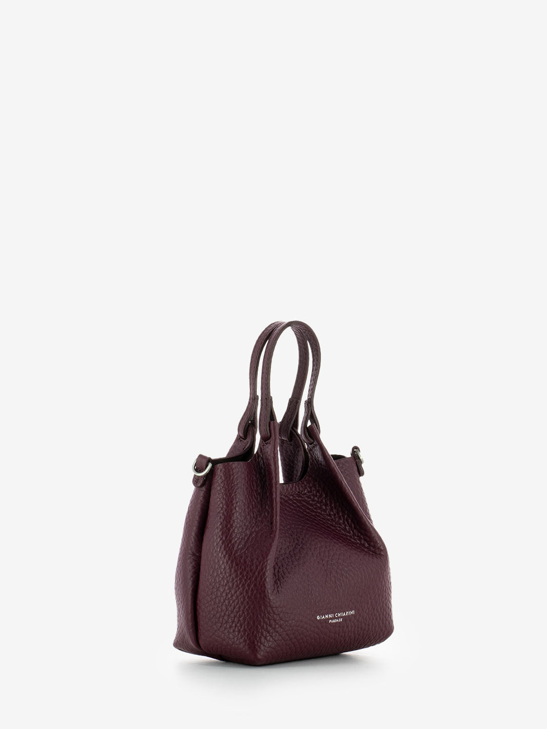 Borsa Dua mini in pelle berry / testa di moro