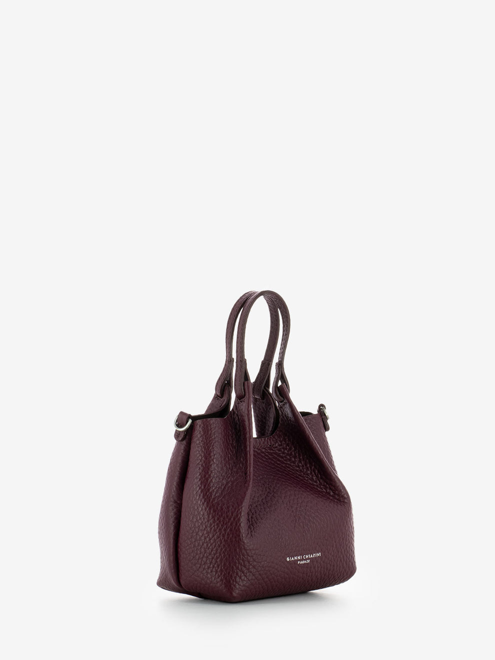 Borsa Dua mini in pelle berry / testa di moro