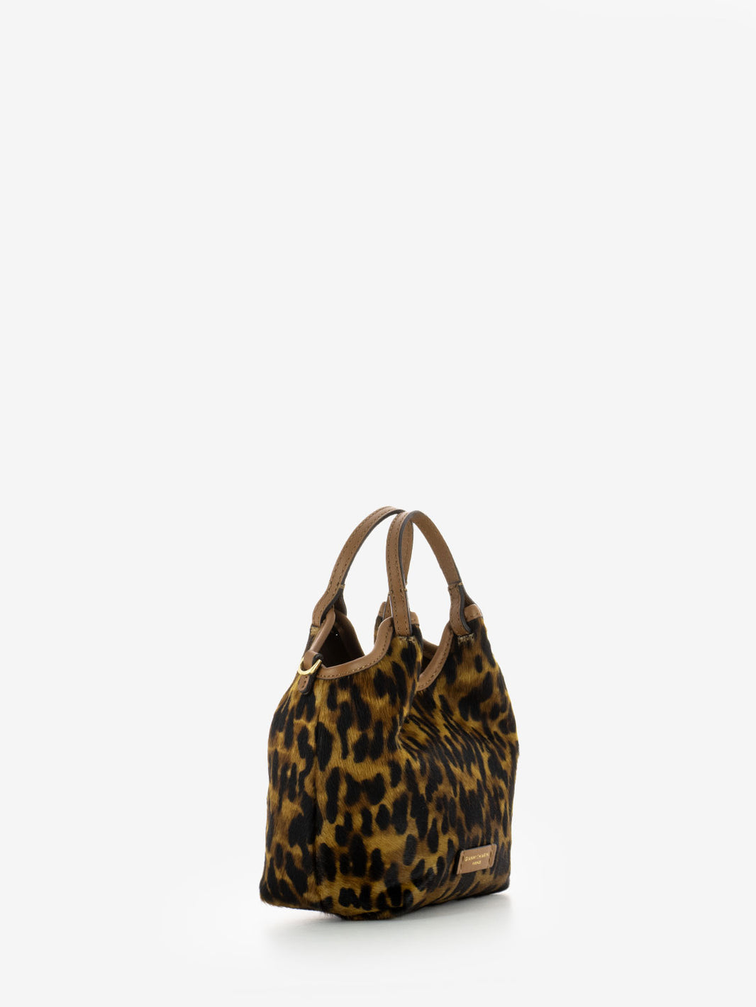 Borsa Dua mini in pelle lince / cuoio