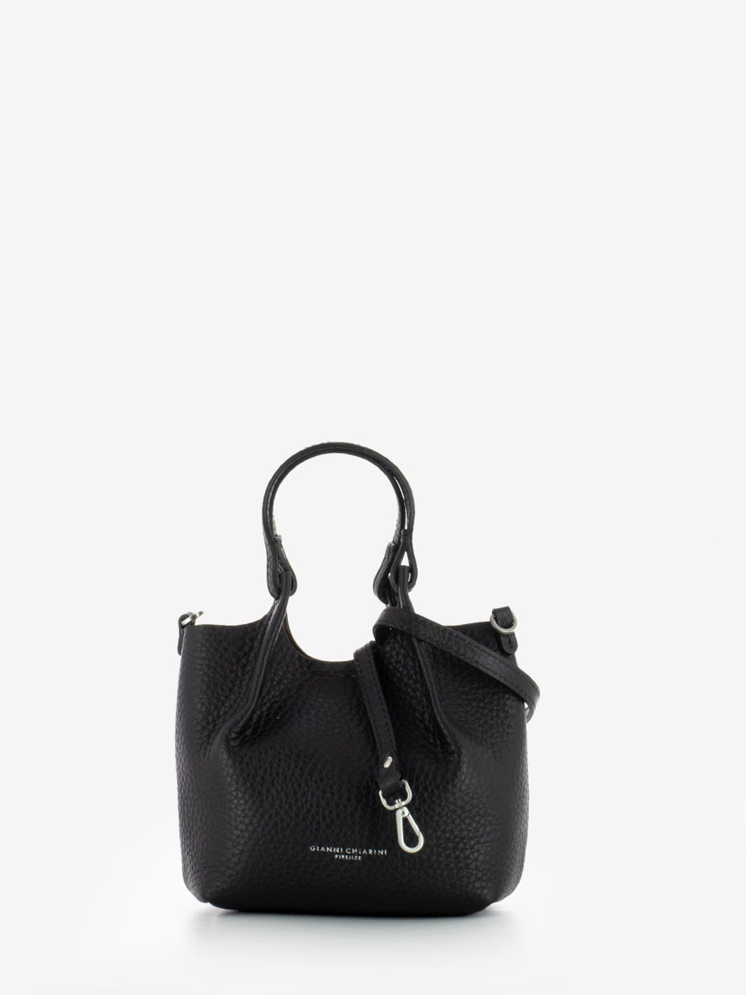 Borsa Dua mini in pelle nero / castoro