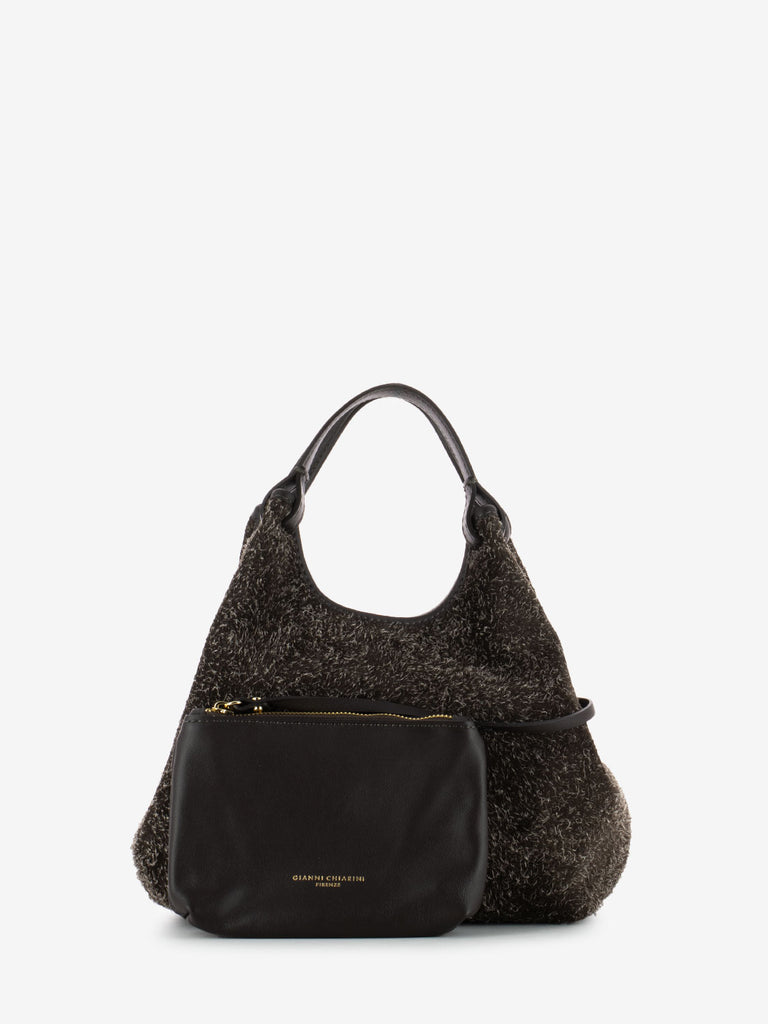 GIANNI CHIARINI - Borsa Dua small in suede brown