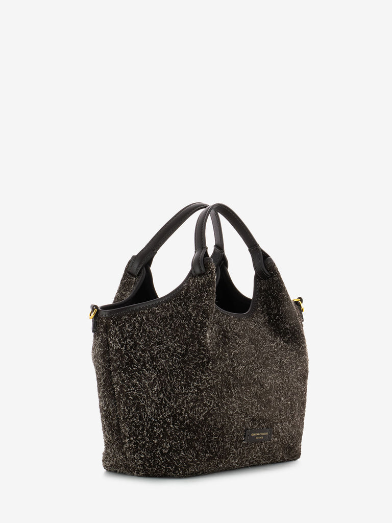 GIANNI CHIARINI - Borsa Dua small in suede brown