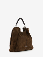 GIANNI CHIARINI - Borsa Era large in suede chocolate