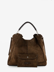 GIANNI CHIARINI - Borsa Era large in suede chocolate