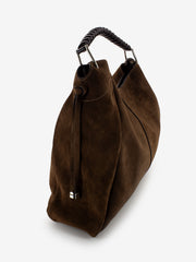 GIANNI CHIARINI - Borsa Era large in suede chocolate