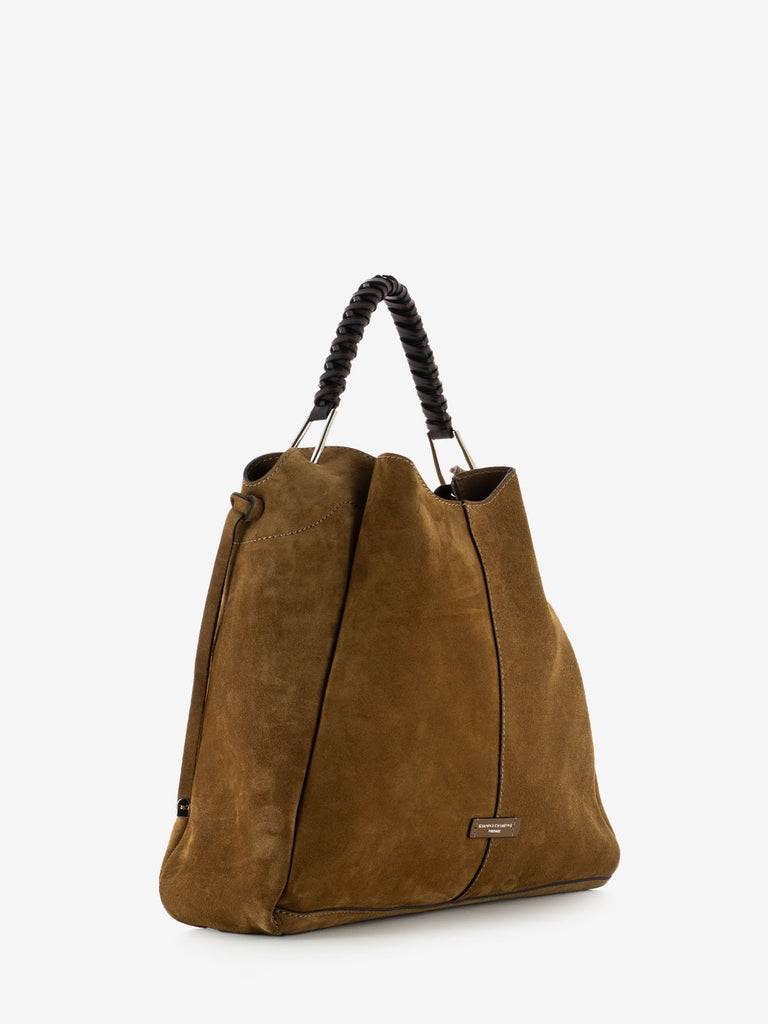 GIANNI CHIARINI - Borsa Era large in suede cognac