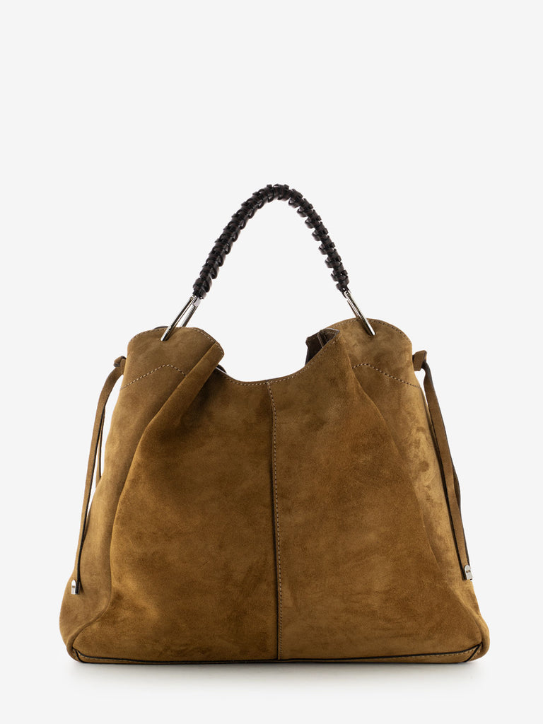 GIANNI CHIARINI - Borsa Era large in suede cognac