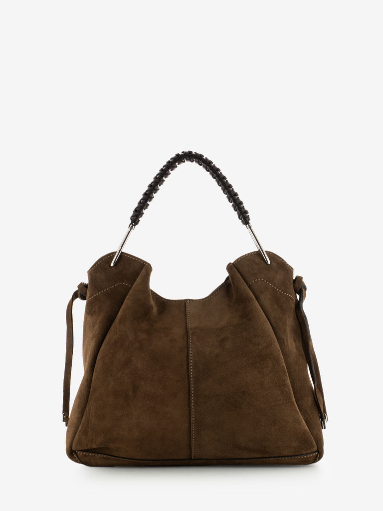 GIANNI CHIARINI - Borsa Era small in suede chocolate