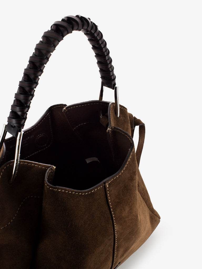 GIANNI CHIARINI - Borsa Era small in suede chocolate