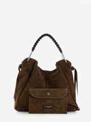 GIANNI CHIARINI - Borsa Era small in suede chocolate