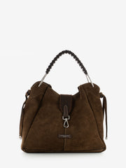 GIANNI CHIARINI - Borsa Era small in suede chocolate