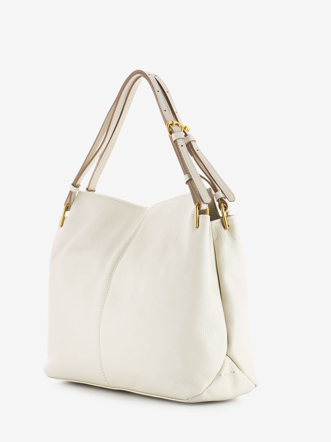 Leila marble shoulder leather bag