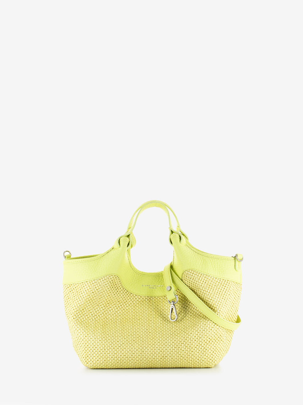 Dua sunny light leather and straw bag