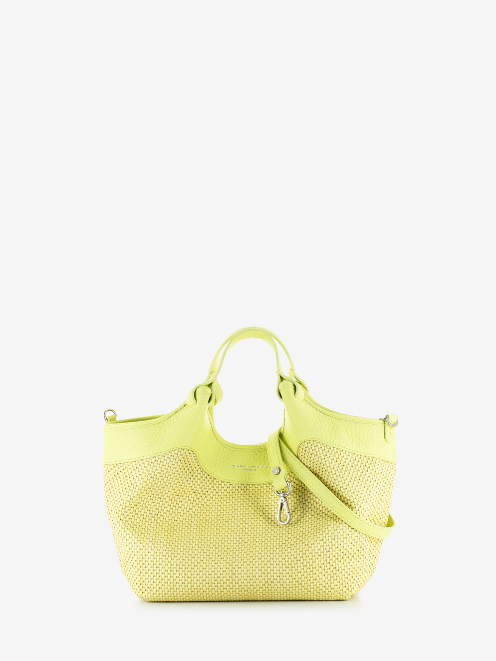Dua sunny light leather and straw bag