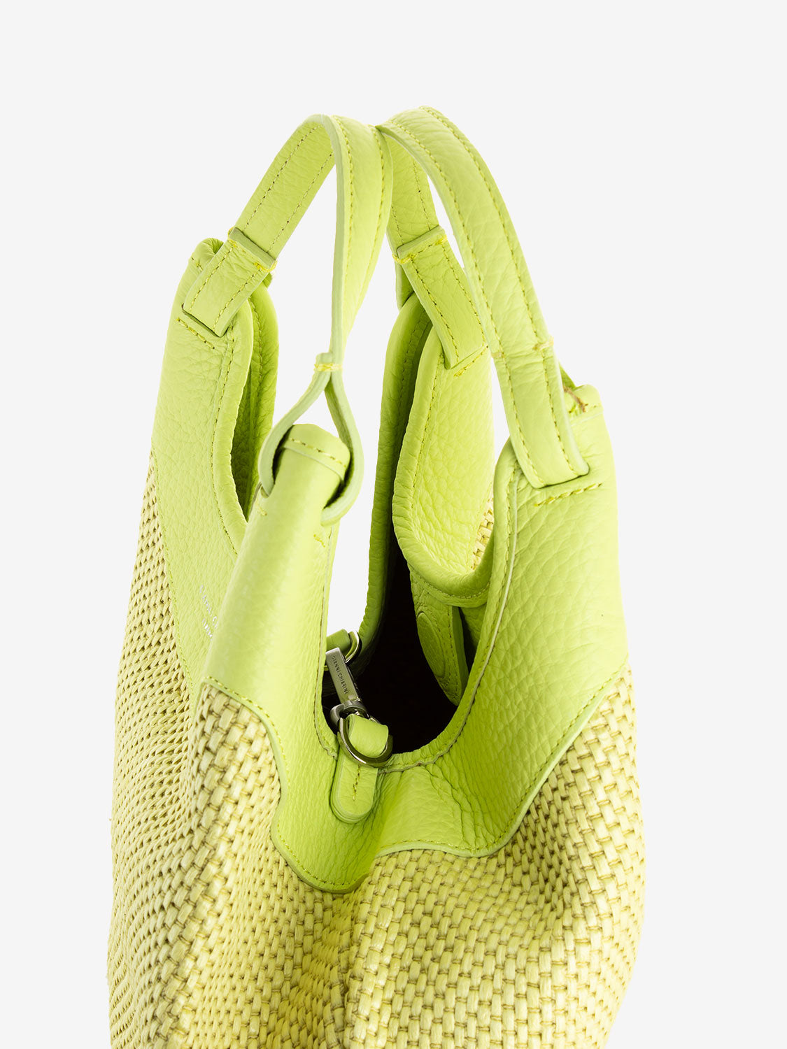 Dua sunny light leather and straw bag