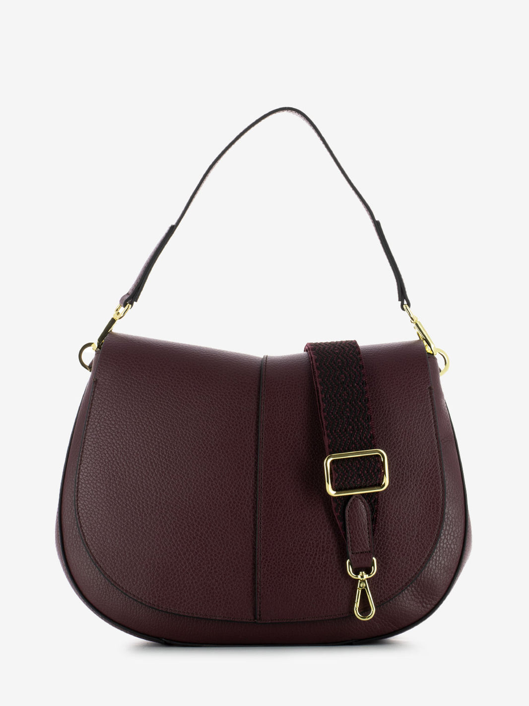 Borsa in pelle Helena round wine berry