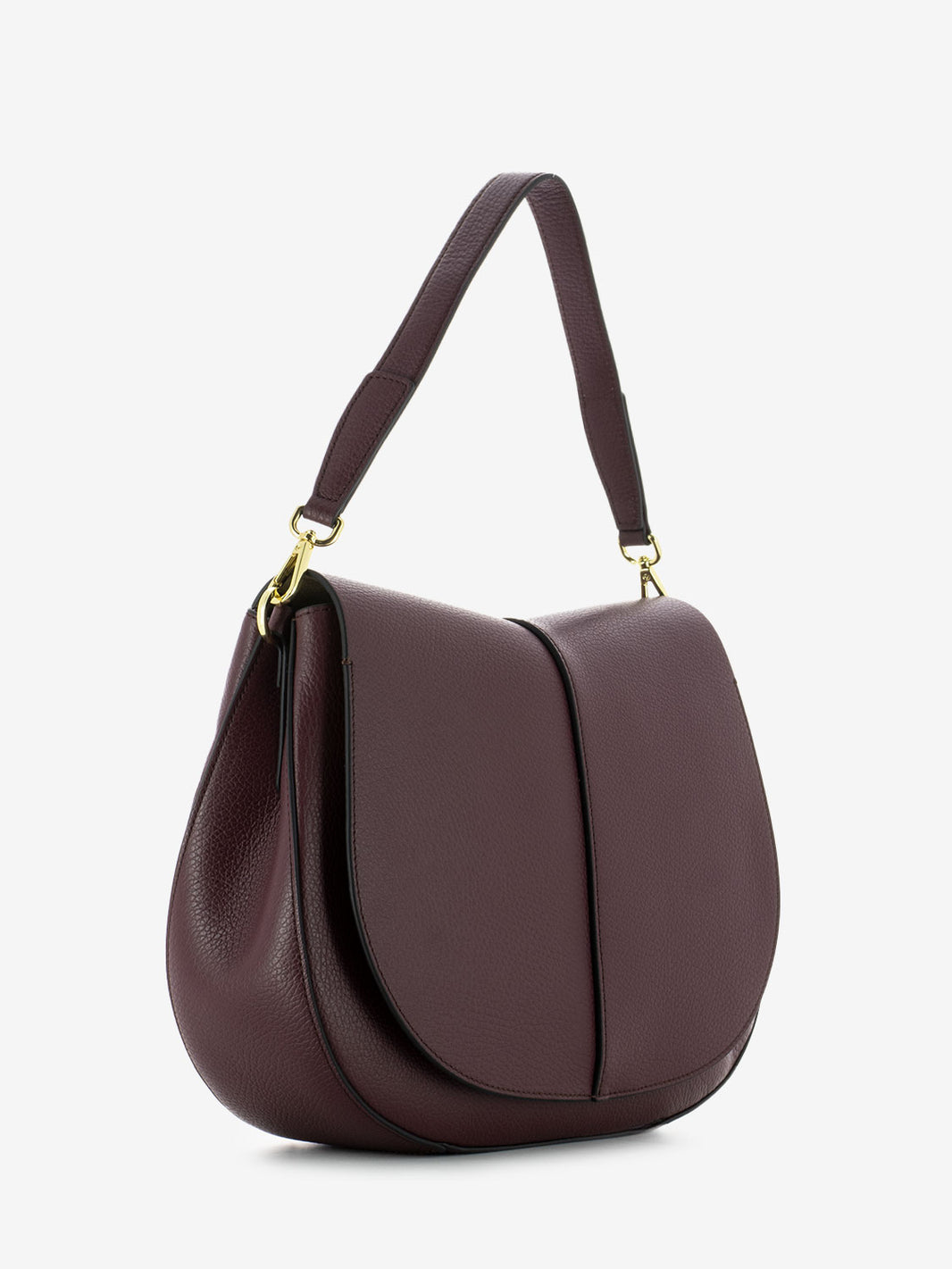 Borsa in pelle Helena round wine berry