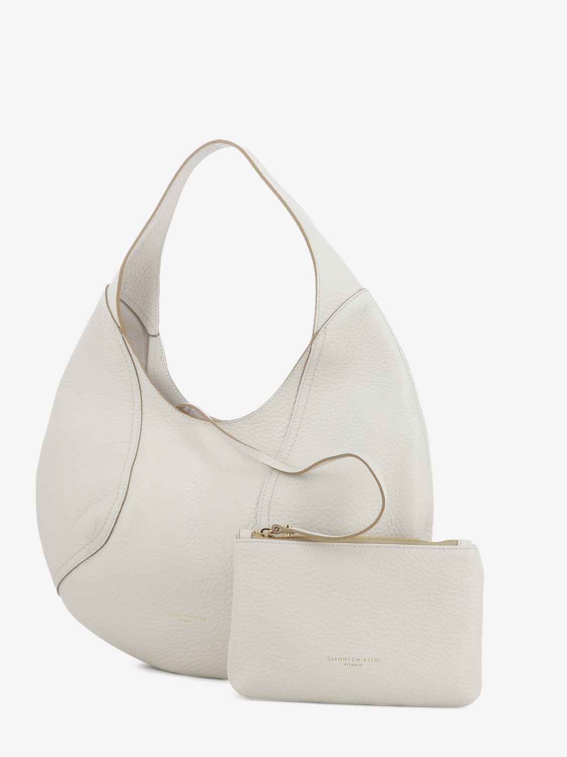 Zeudi sand hammered leather bag