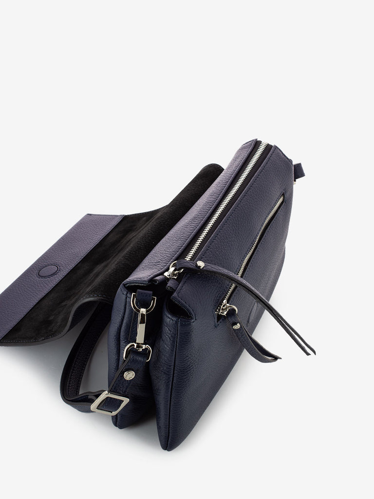 GIANNI CHIARINI - Borsa in pelle Three navy