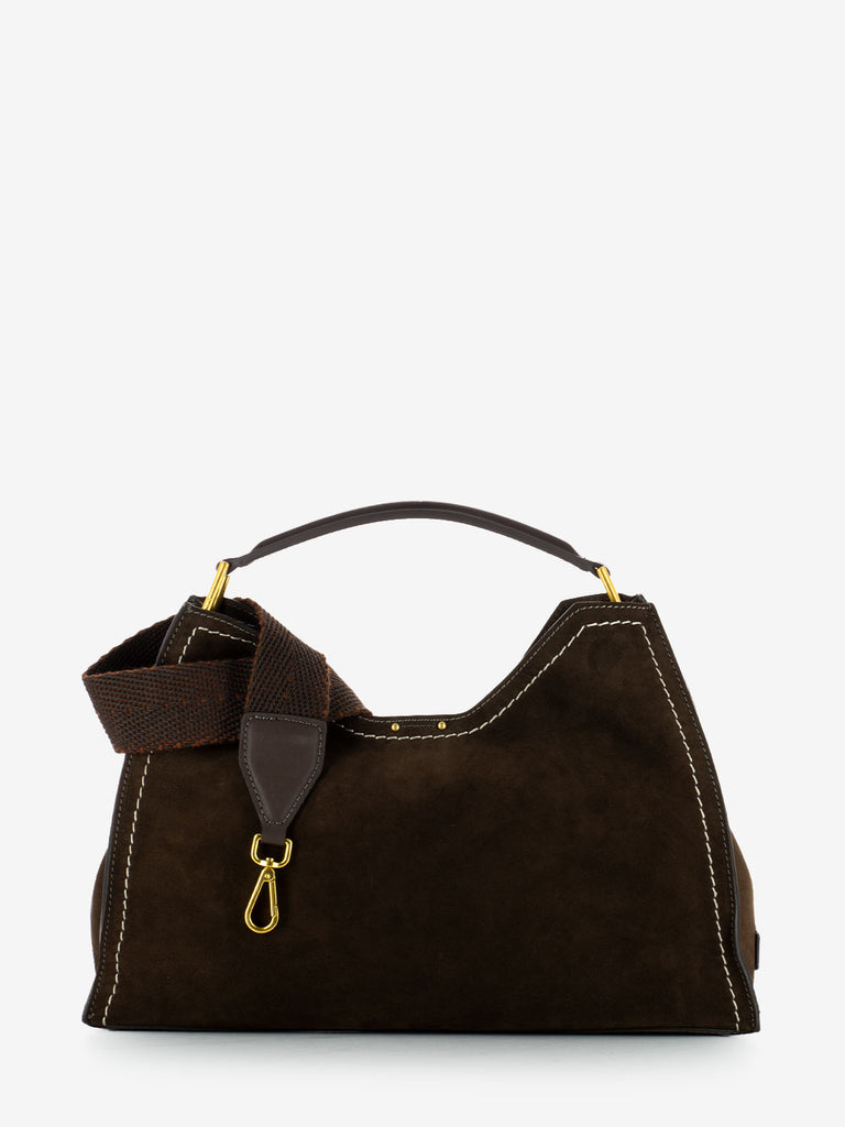 GIANNI CHIARINI - Borsa in suede aurora chocolate