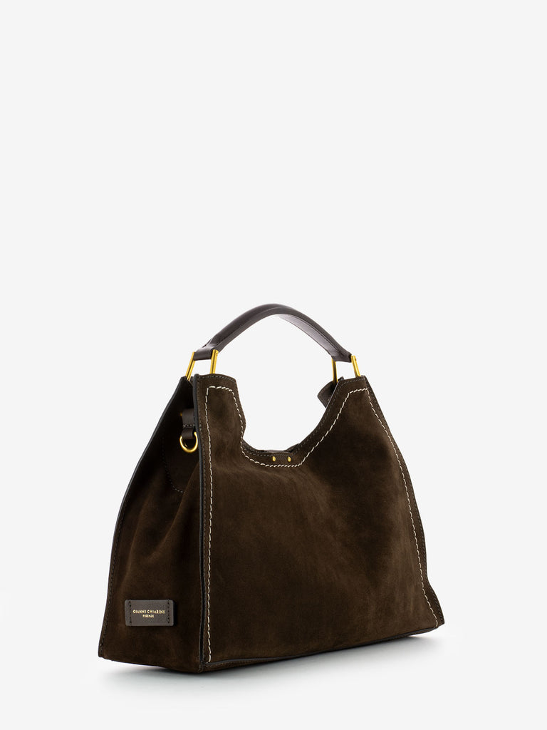 GIANNI CHIARINI - Borsa in suede aurora chocolate