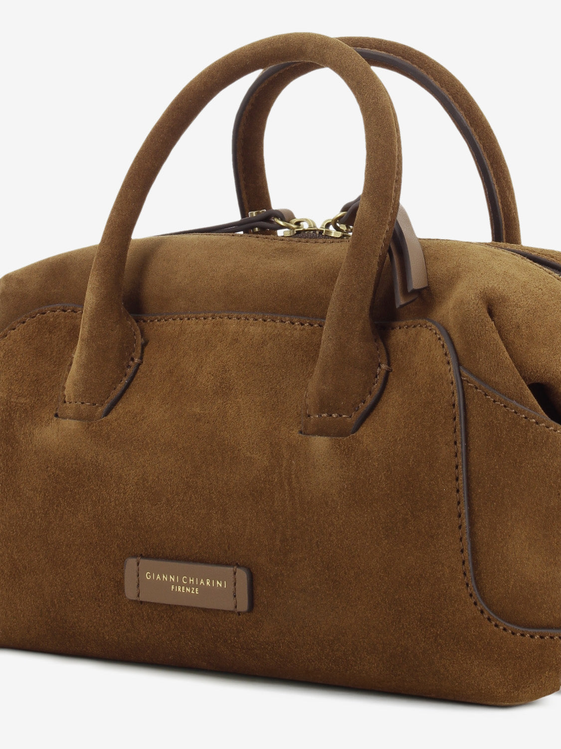 Borsa in suede Gemma cognac