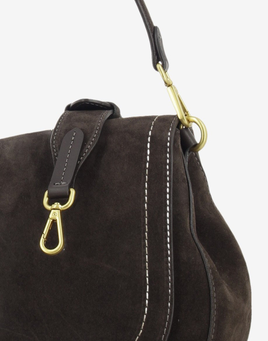 Borsa in suede Helena round moka