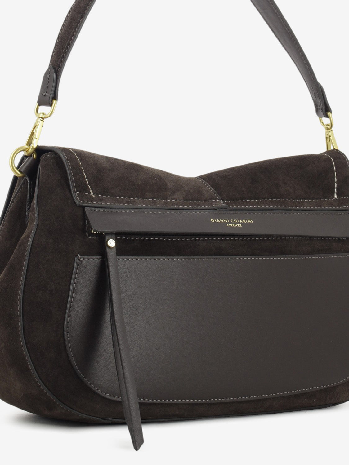 Borsa in suede Helena round moka