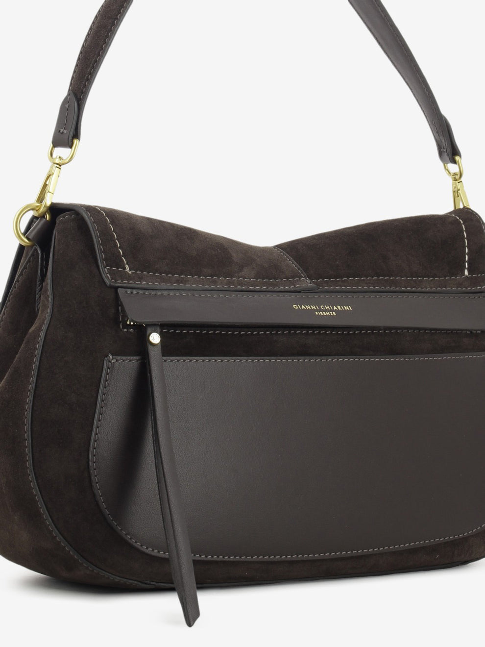 Borsa in suede Helena round moka