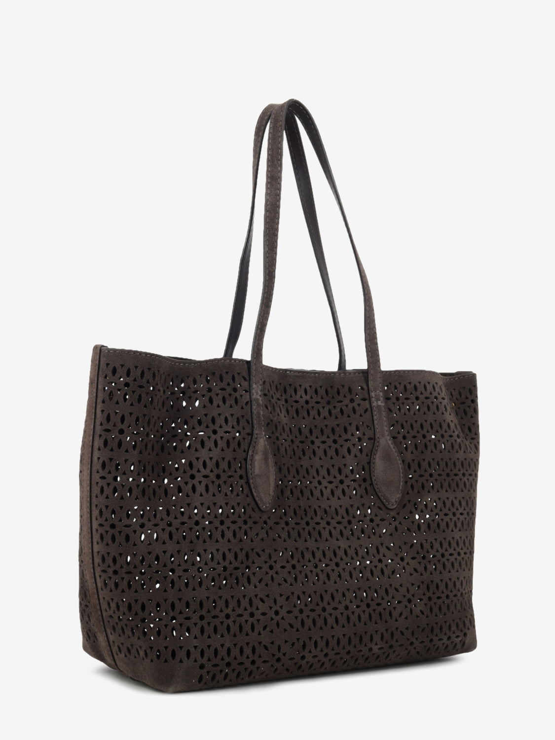 Moka perforated suede bag