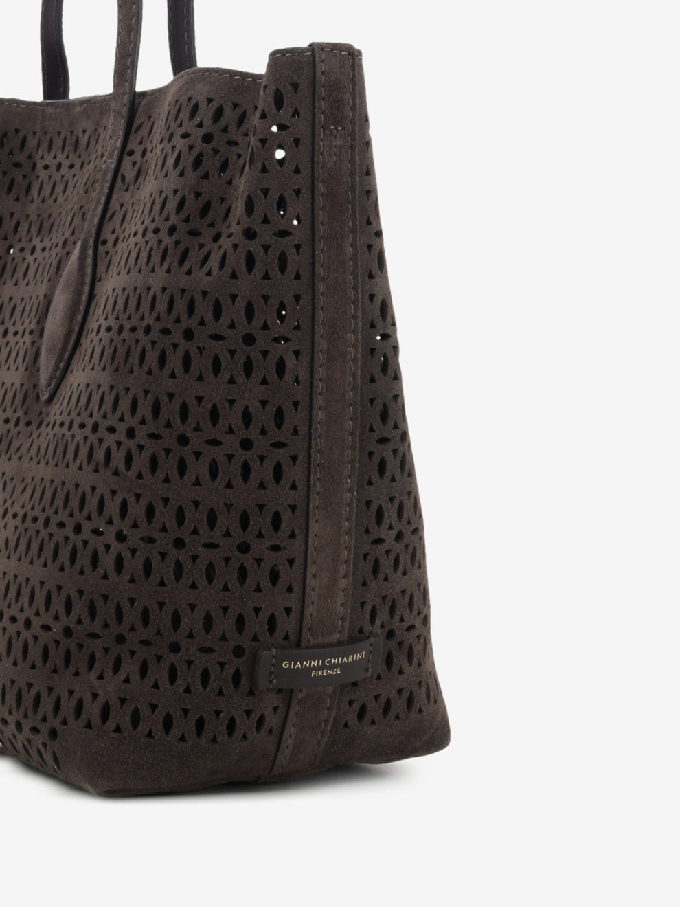 Moka perforated suede bag