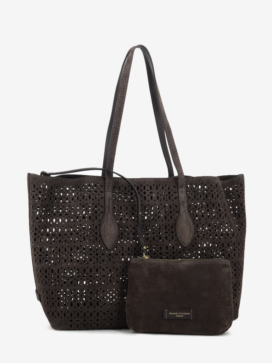 Moka perforated suede bag