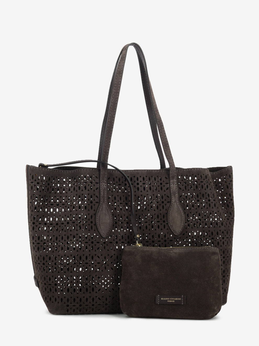 Moka perforated suede bag