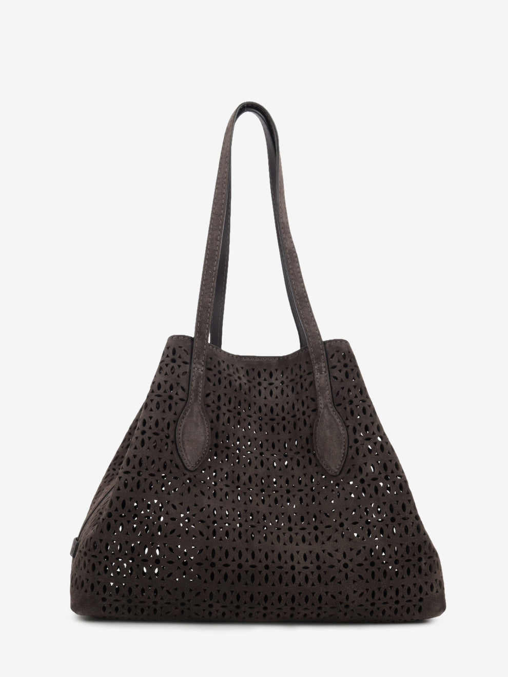 Moka perforated suede bag