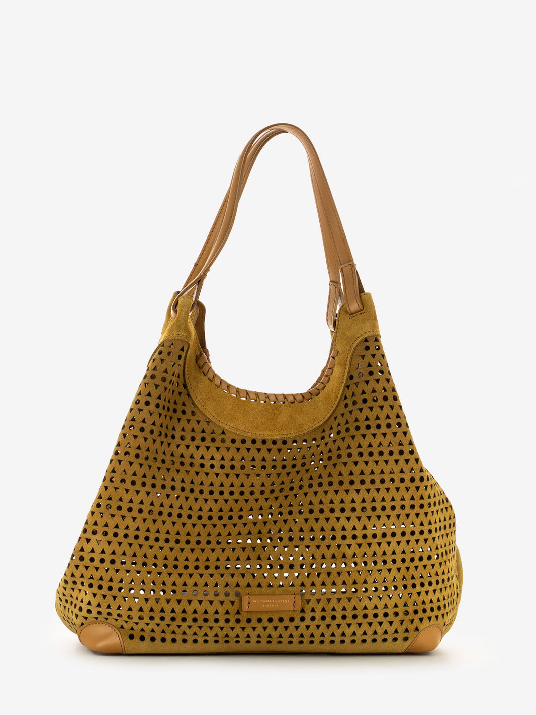 Borsa L Dua suede traforata peanut butter
