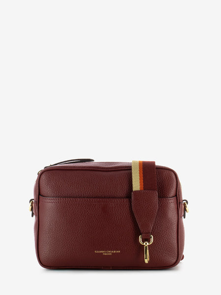 Borsa Nina a tracolla in pelle bordeaux