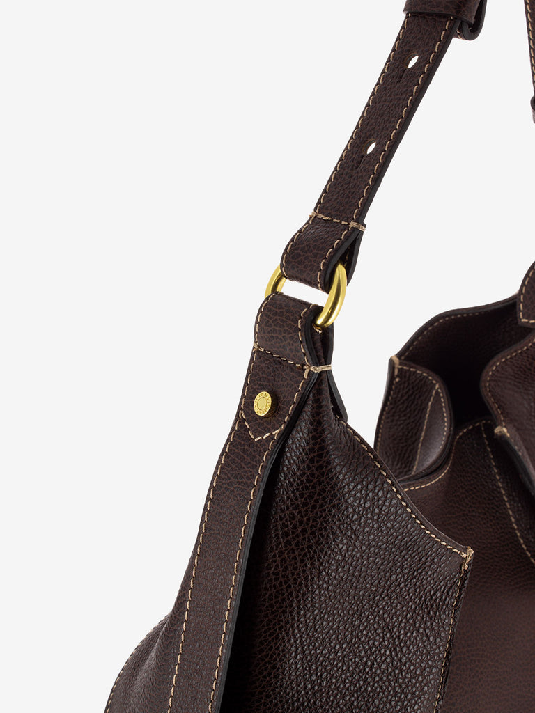 GIANNI CHIARINI - Borsa Olly in pelle dark brown