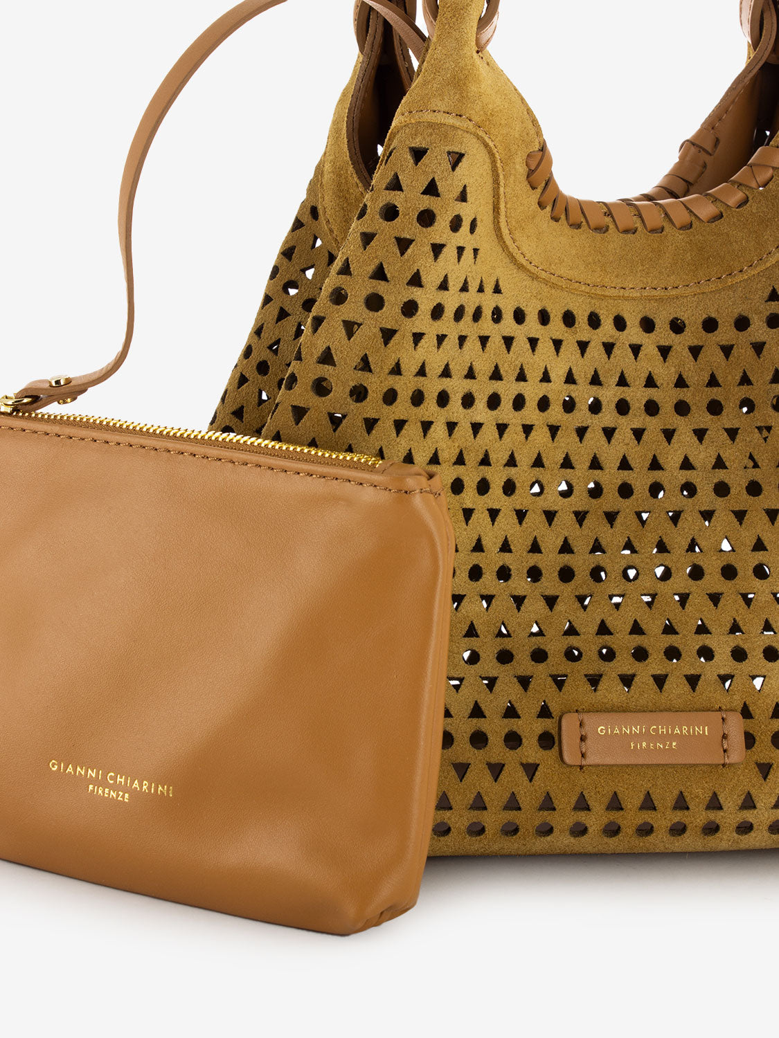 Borsa small Dua pelle peanut butter