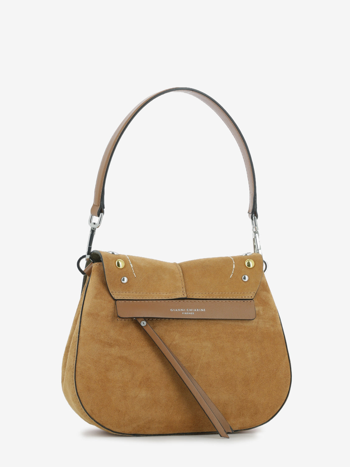 Borsa Helena Round con borchie caramel