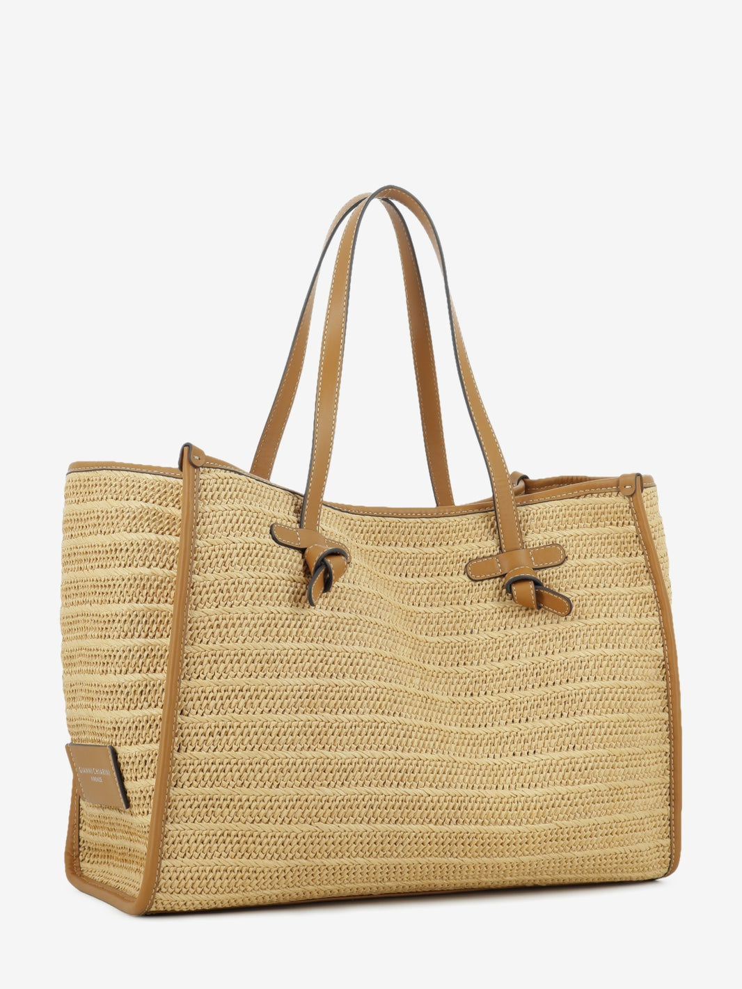 Borsa in tessuto e pelle Marcella beige
