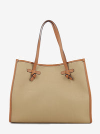 Marcella rope / leather / caramel fabric and leather bag
