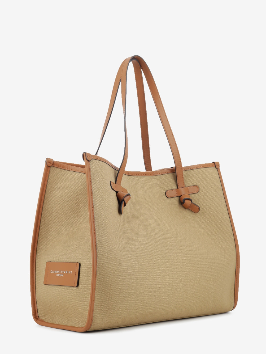 Marcella rope / leather / caramel fabric and leather bag