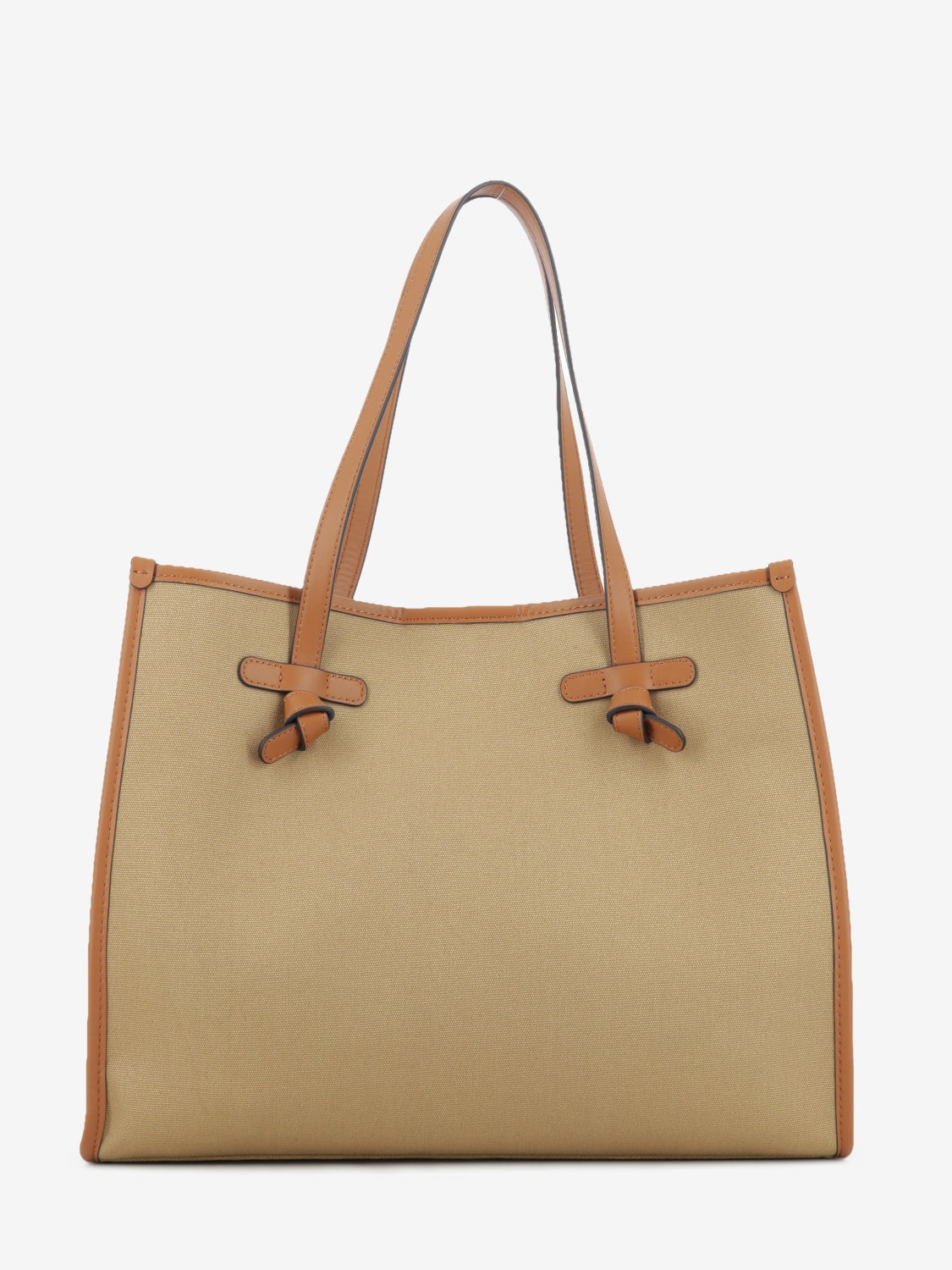 Marcella rope / leather / caramel fabric and leather bag